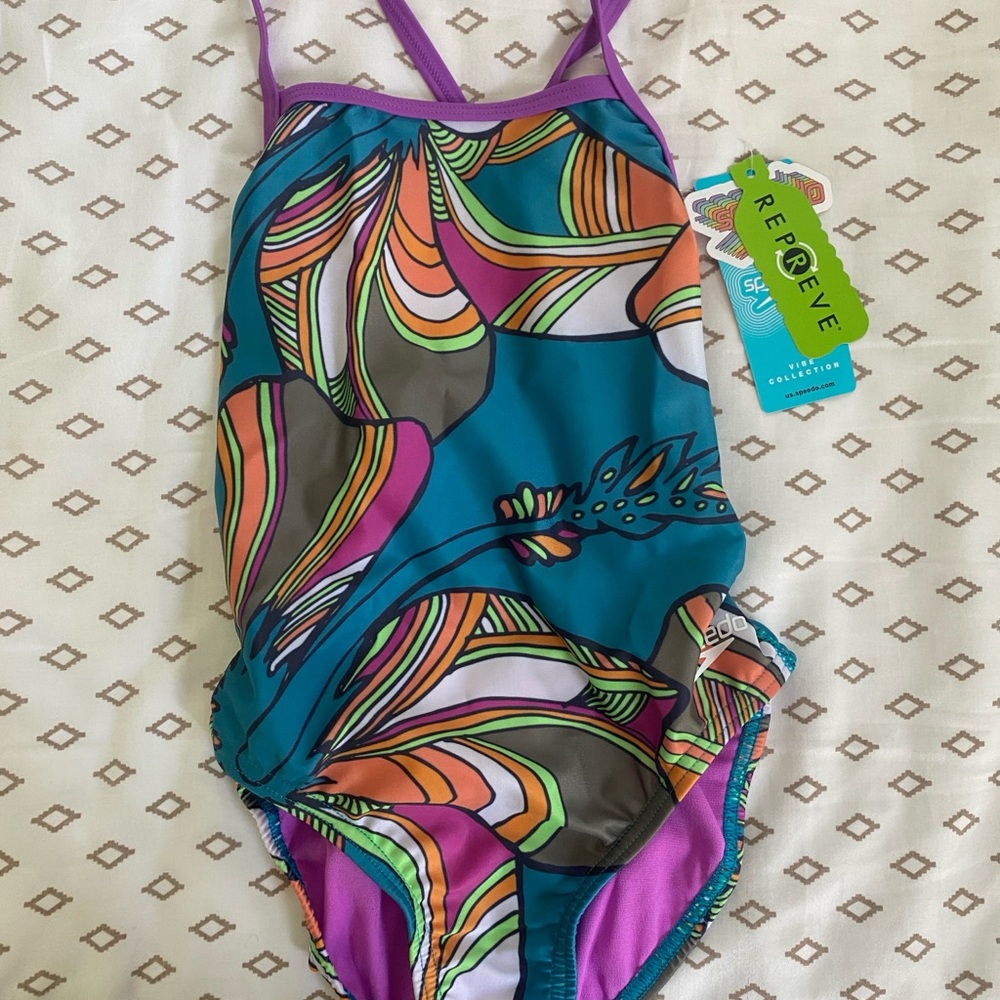 Speedo Girl’s Bohemian Blossom double cross-back swimsuit